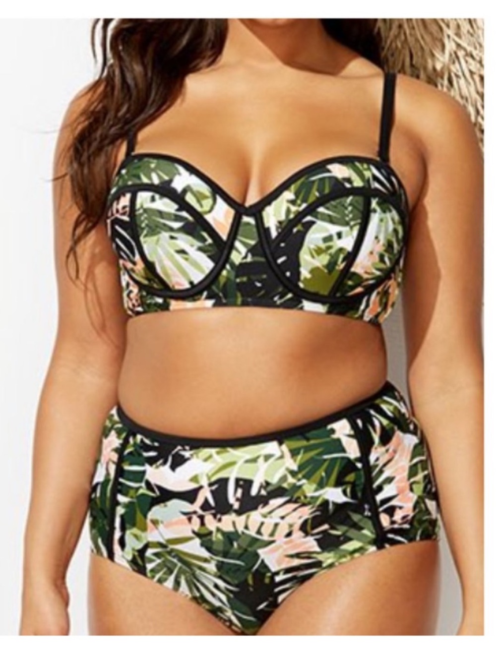 Jungle Underwire 2pc Bikini Swimsuits For All Madame High Waist 12 top 8 bottom